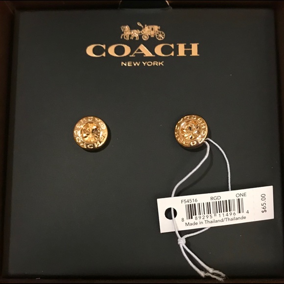 Coach Jewelry - NWT! Coach rose gold open circle logo earrings
